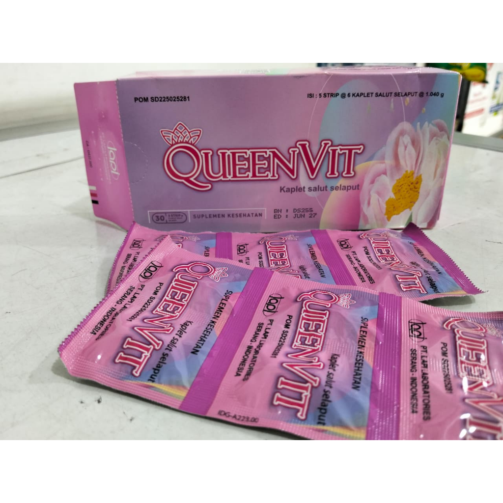 Queenvit Strip isi 6 tablet & box isi 30 Tablet