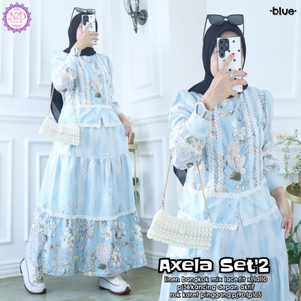 BISA COD GAMIS MELLA // AXELA  SET BY N&D  CANTIK  BY UNIQUE