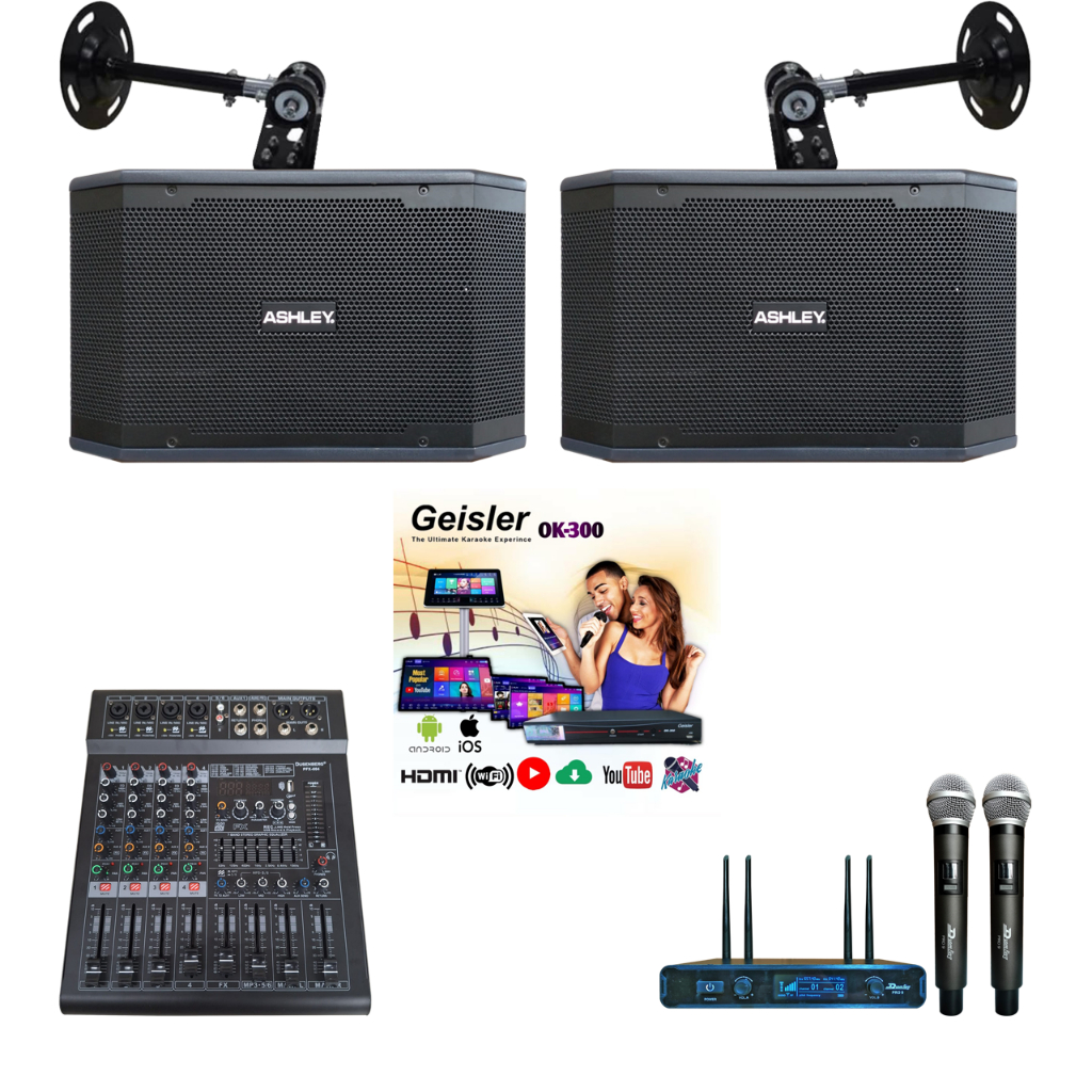Paket Karaoke Rumahan Speaker Pasif 10 Inch Ashley K2310 Geisler Touchscreen Ok 300