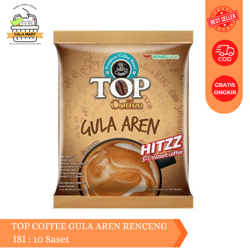 

TOP Coffee GULA AREN Renteng isi 15 Pcs Top Kopi Gula Aren