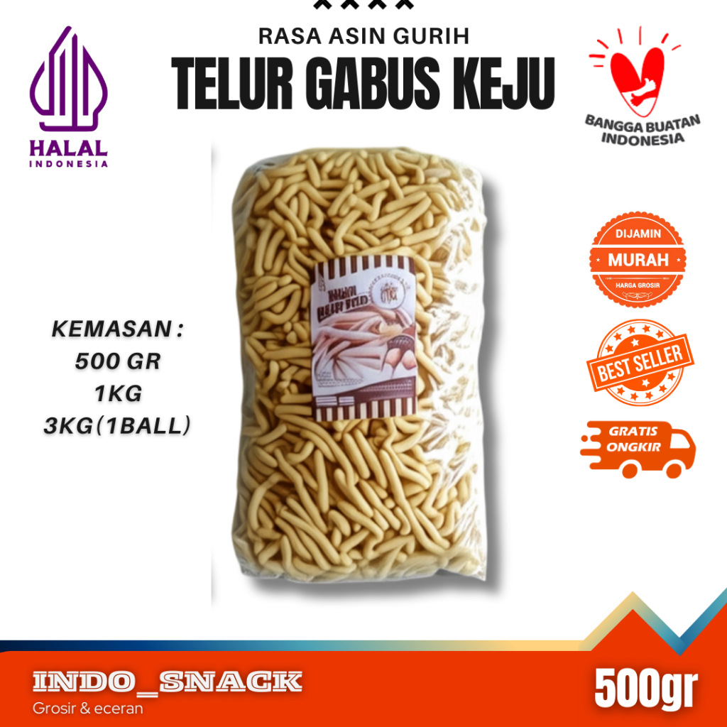 

Telur Gabus Keju 500gram Asin Gurih Renyah