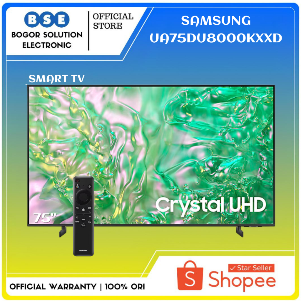 TV Samsung 75DU8000 4K UHD Smart TV Pengganti 75CU8000 75 Inch Samsung UA75DU8000KXXD