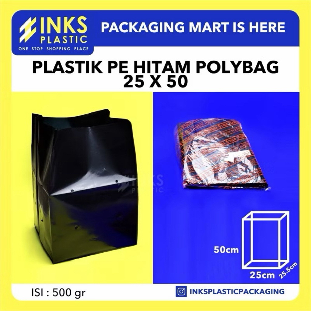 POLYBAG PLASTIK TANAMAN 25x50