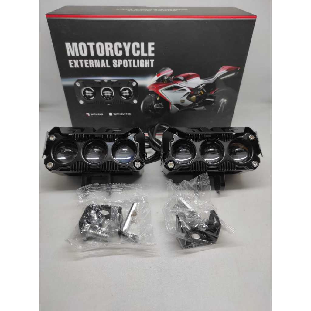 LAMPU LED SOROT 3 MATA MOTORCYCLE EXTERNAL SPOTLIGHT