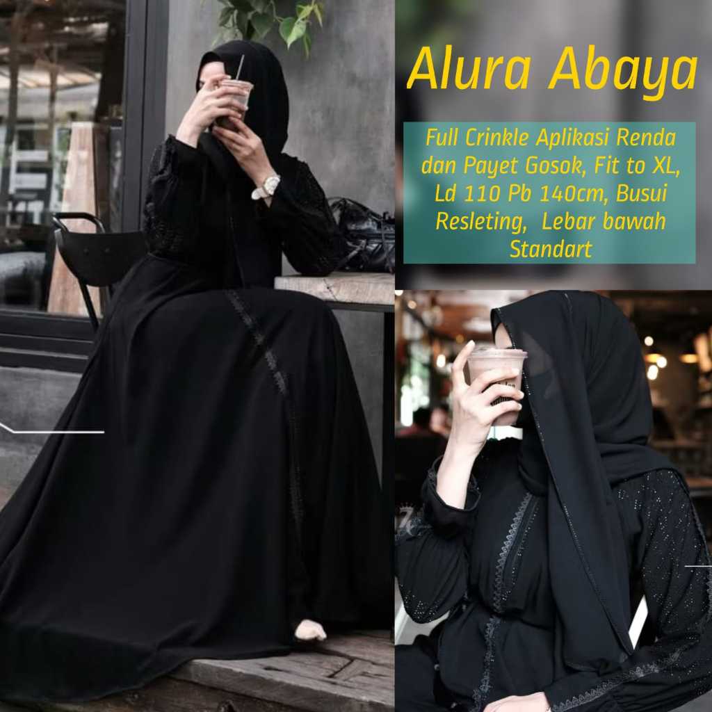 ALURA ABAYA  ORIGINAL // Dress Wanita // Dress Dewasa // Dress Crinkle // Dress Original