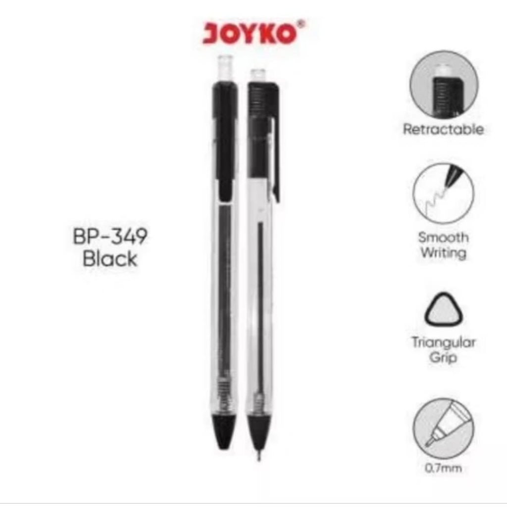 

LUSIN/12PCS] BALLPOINT PENA JOYKO BP-349 VOKUS TRANS 0.7mm / PULPEN JOYKO BP349