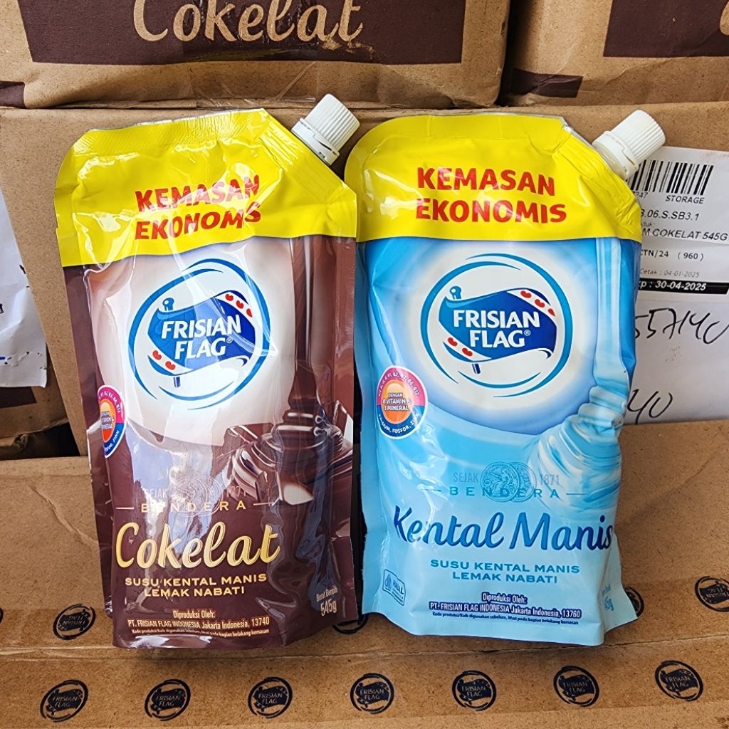 

MURAH BANGET!!! Susu Kental Manis Bendera Frisian Flag Coklat Dan Putih 545gr Termurah