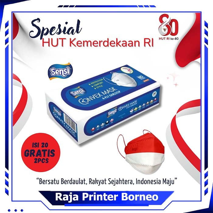 Masker Sensi Convex Merah putih Original