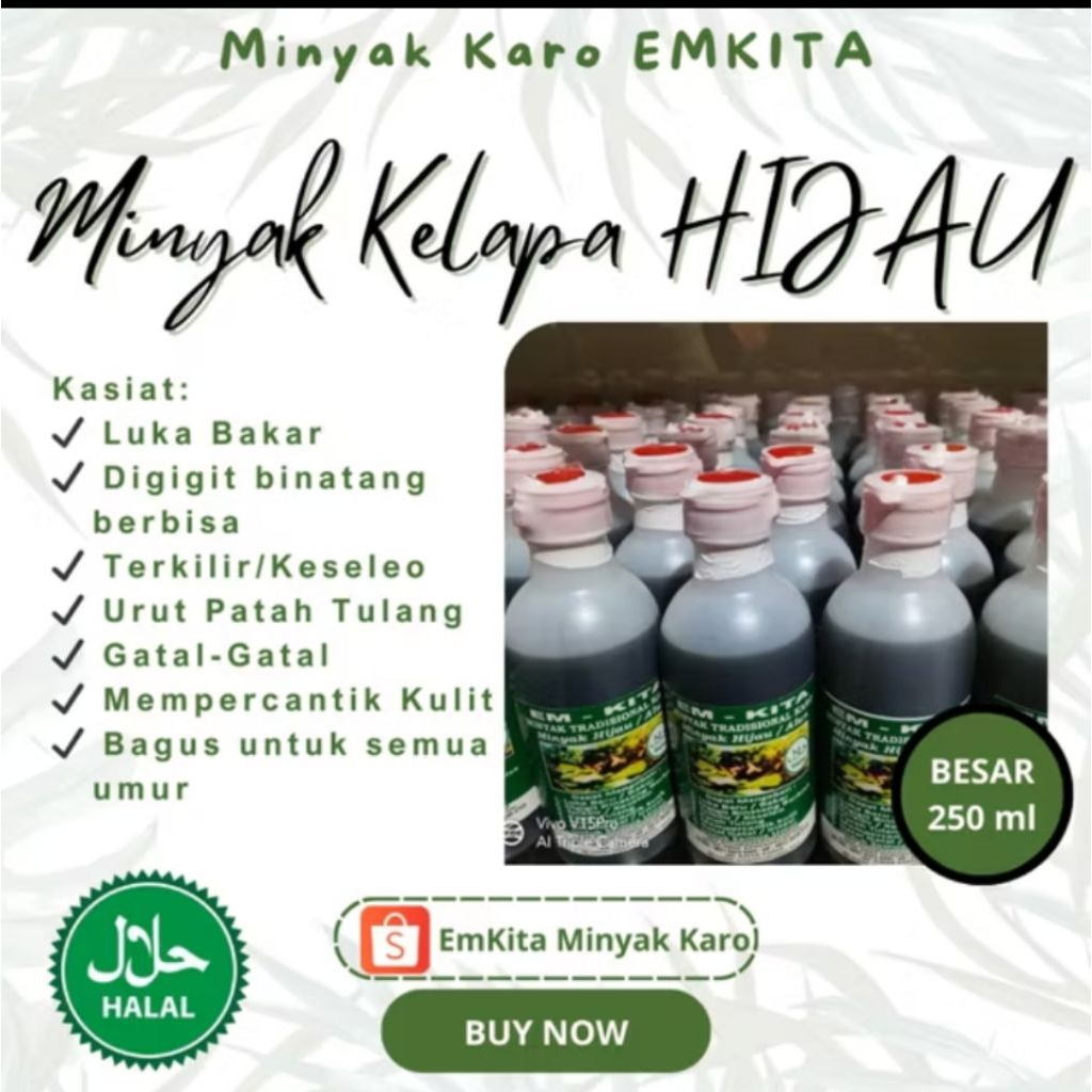 

MINYAK KARO KELAPA HIJAU EMKITA 250 ML
