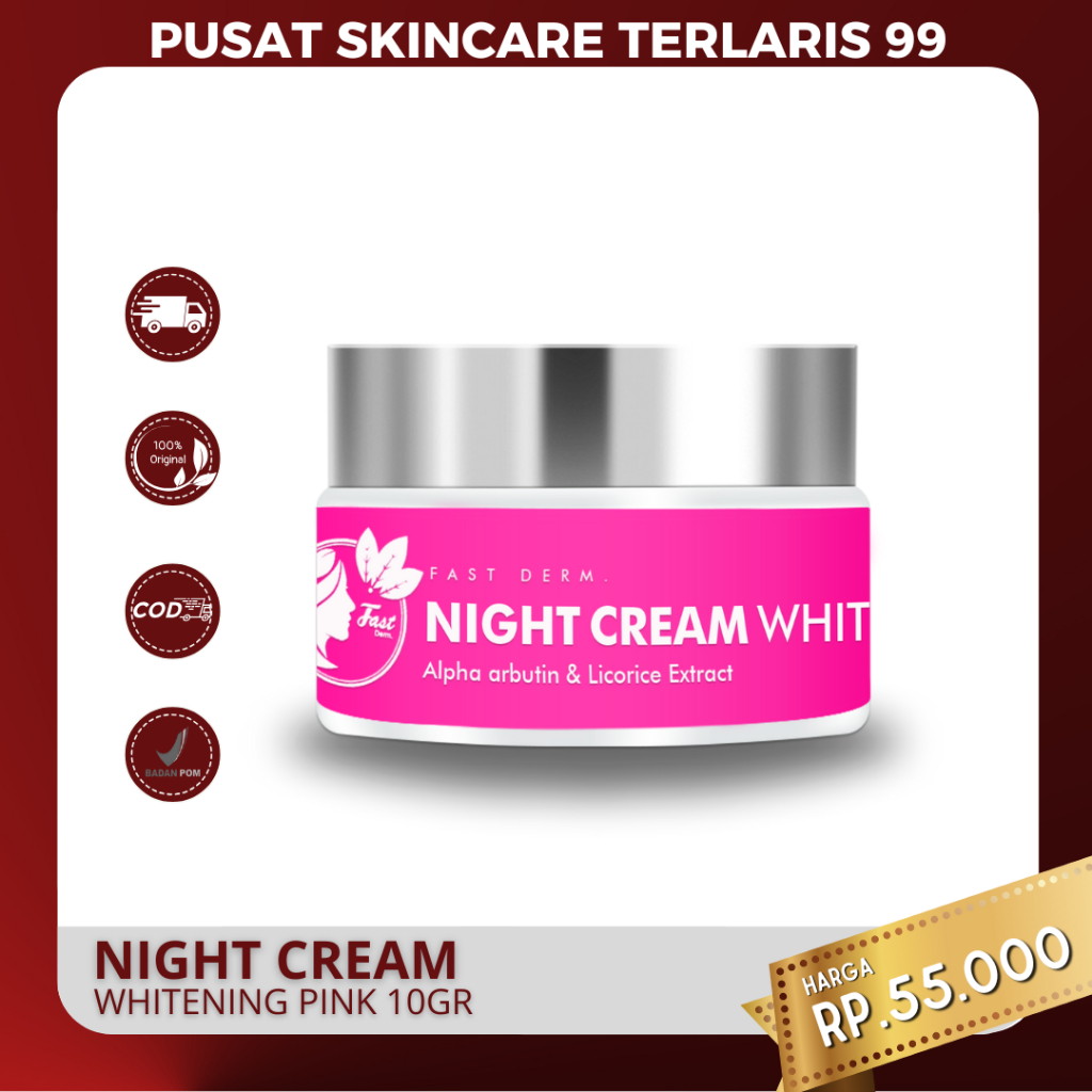 Fast Derm Night Cream Skincare Whitening 10GR