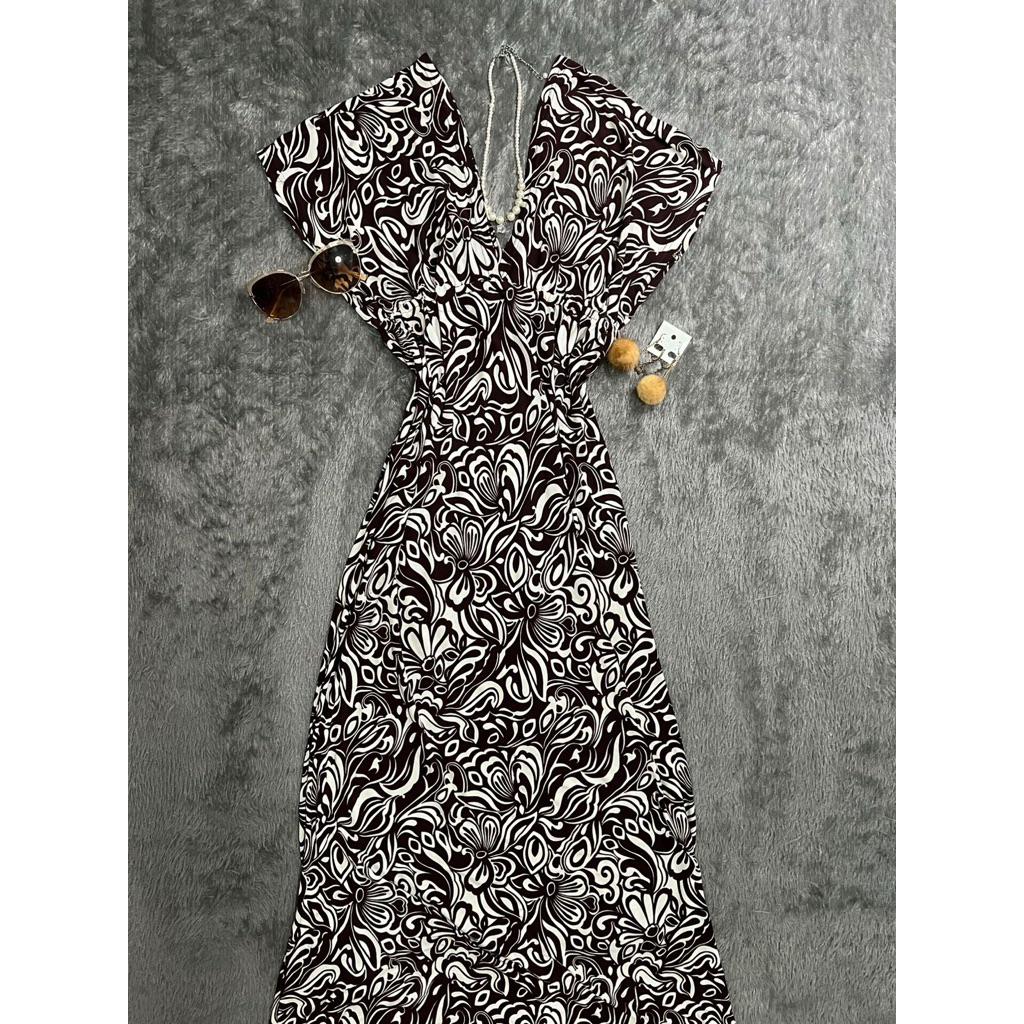 Dress Wanita Korea Coklat (C32