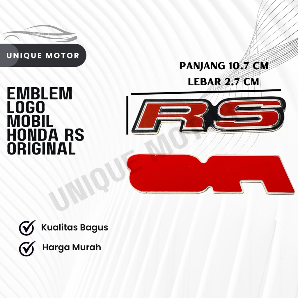 Logo Emblem Tulisan RS | Emblem Belakang Depan Mobil