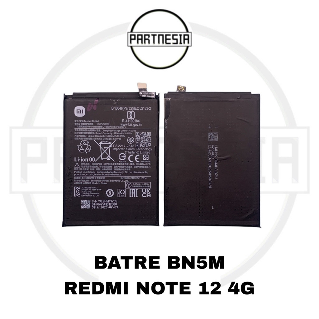 

BATERAI BATTERY BATRE BN5M XIAOMI REDMI NOTE 12 4G ORIGINAL