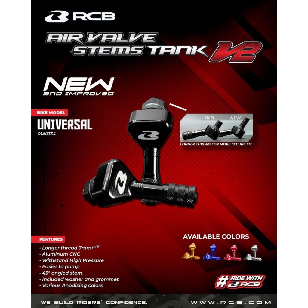 PROMO BOSS/PENTIL TUBELESS CNC 8 MM &10 MM  RCB/AIR VALVE STEMS V2 /RCB/ORIGINAL