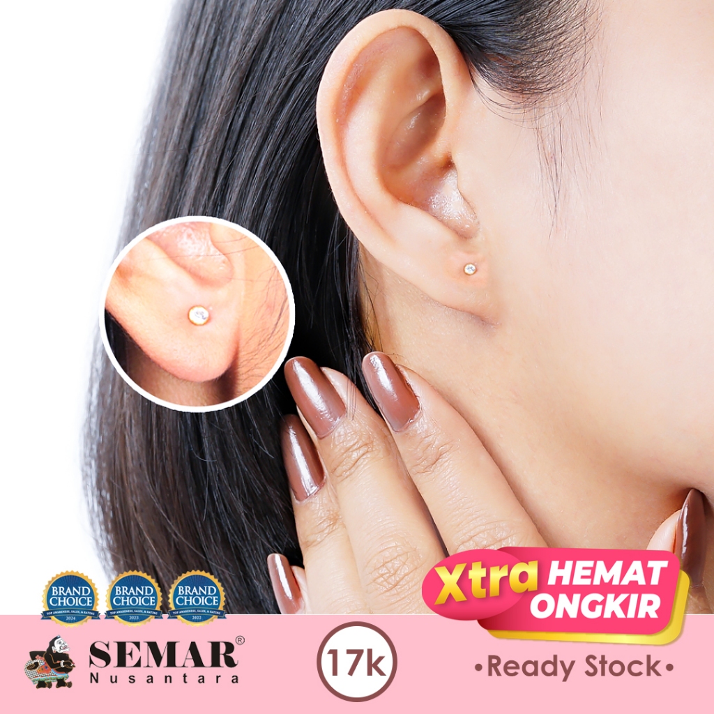 Anting Emas Toge Korea Sunmi Super Ringan Gold 17K Semar Nusantara