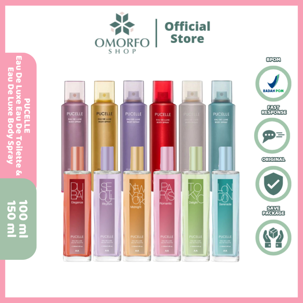 [Omorfo] PUCELLE Eau De Luxe Eau De Toilette 100ml | Pucelle Eau De Luxe Body Spray 150ml | Parfume 