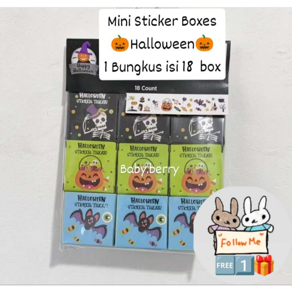 

INS Pop - Sticker Mini Boxes Tema Hallowen Mainan Anak-Anak ( BUKAN PERMEN) || Stiker Tempel