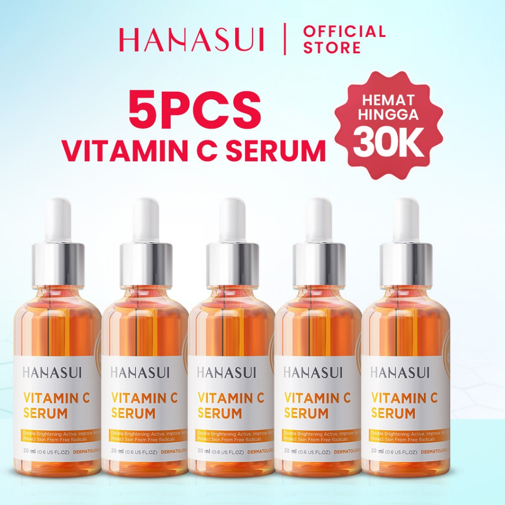 【5pcs Hemat】Hanasui Serum Vitamin C - Mencerahkan & Pudarkan Bintik Hitam 2% Vitamin C 2% Niacinamid