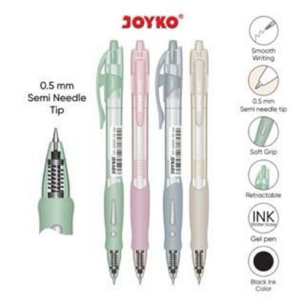 

( 4 BIJI ) Gel Pen GP-265AN Q4 PASTEL Gel Pulpen Pena Joyko 0.5 mm