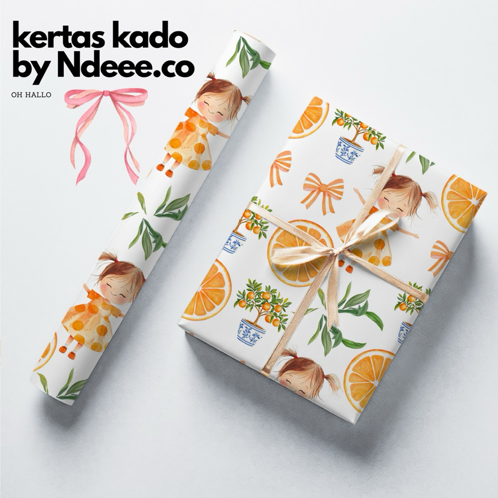 

Kertas Kado | Orange Pattern | , Cute Wrapping Paper for Birthdays, Anniversaries, Holidays, Love and Gifts