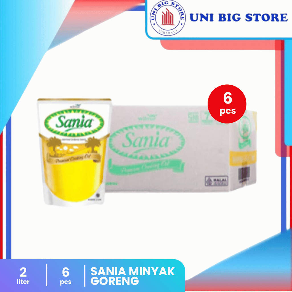 

Minyak Goreng Sania 2 liter x 6 pcs DUS Refill Pouch