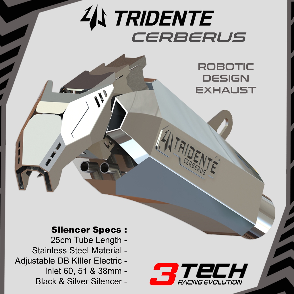 Silencer 3Tech Tridente Cerberus Knalpot Robotic