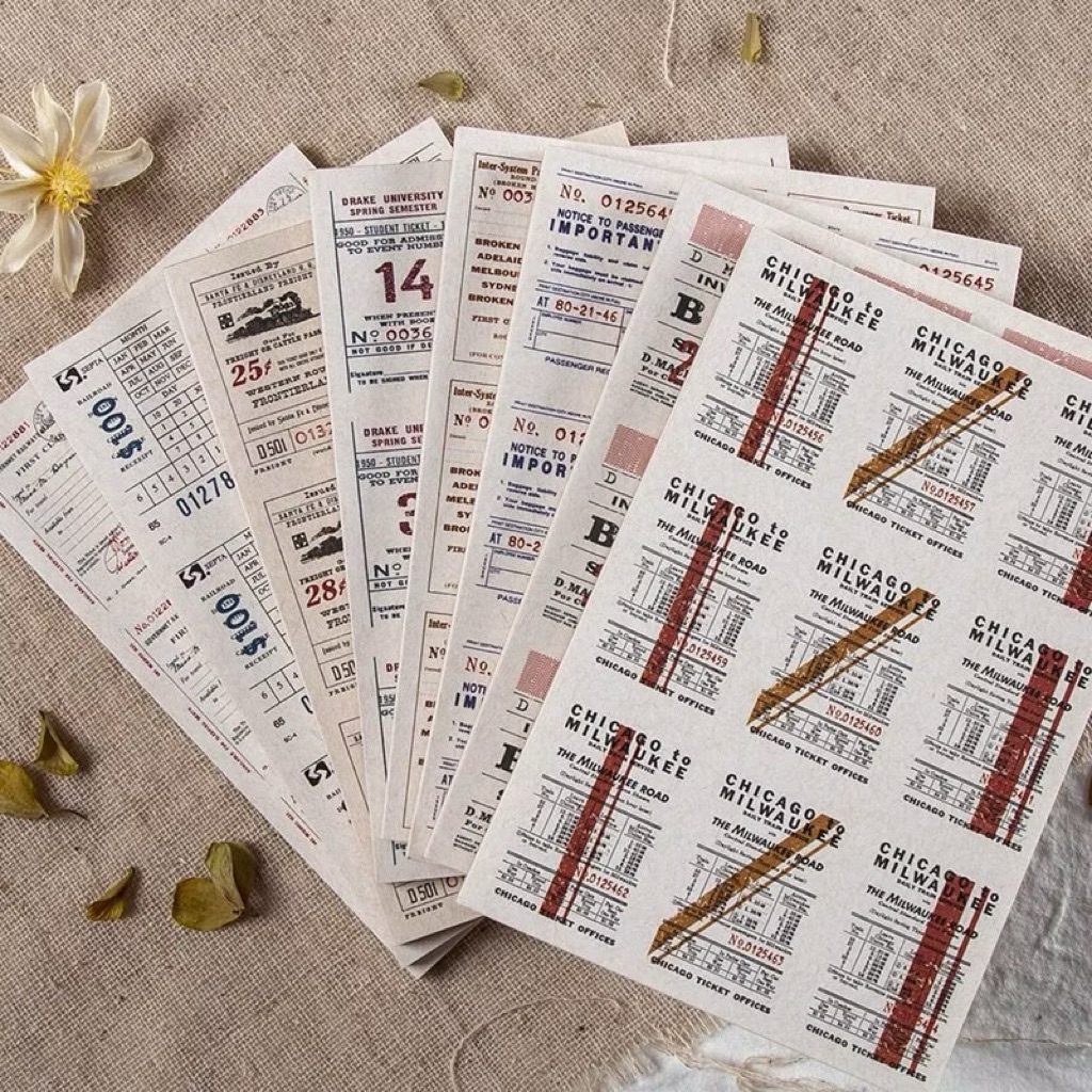 

Kertas Dekorasi Vintage Ticket Shop 3 Lembar – Scrapbook / Junk Journal / DIY Craft