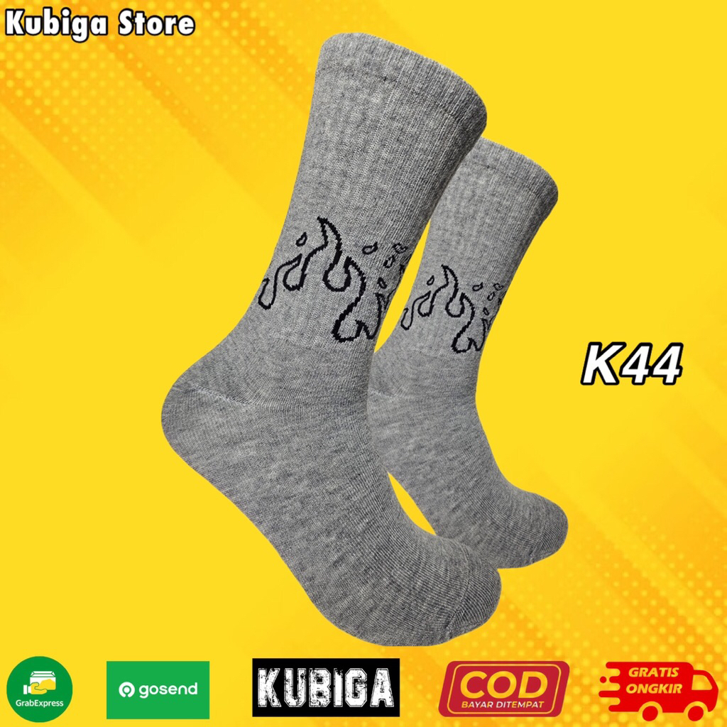 Kaos Kaki Oldschool - Kaos Kaki Karakter Flame Api Abu - Kubigastore21 - K44
