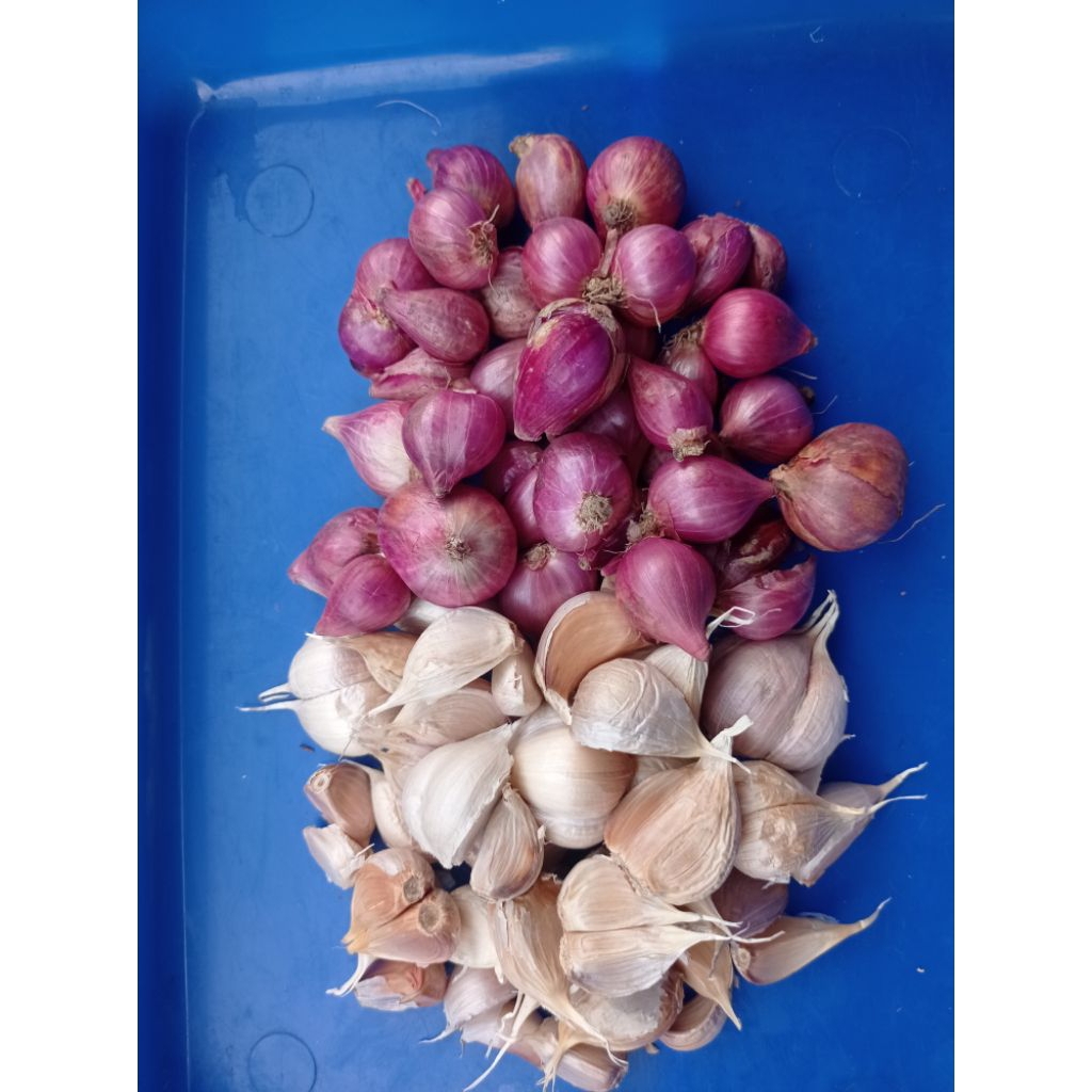 

paket 200gr bawang merah + bawang putih kating