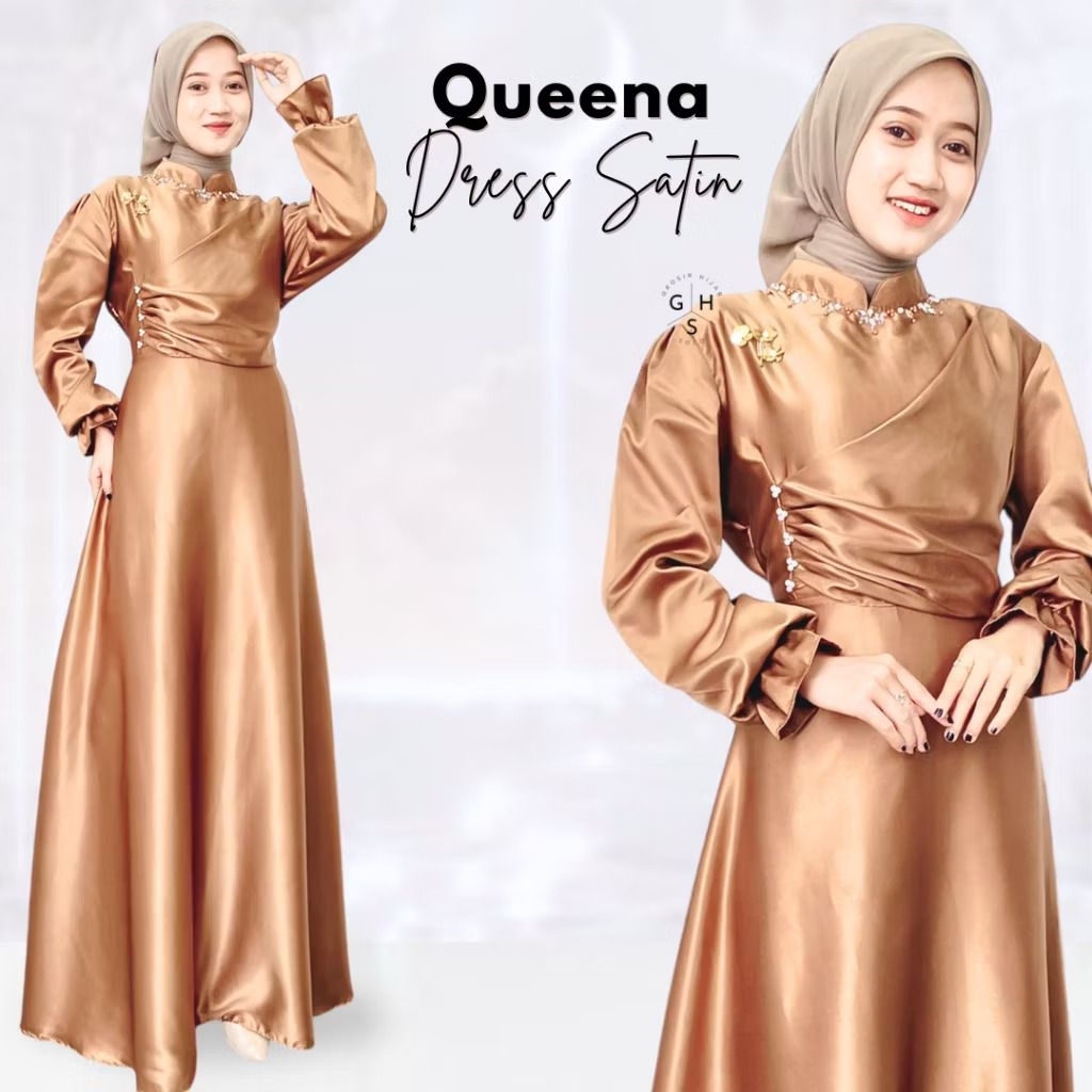 Dress Satin Untuk undangan| wisuda | perpisahan