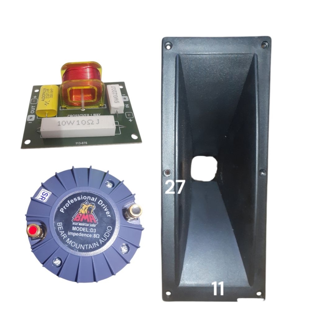 Paket Tweeter BMA D3 500 Watt Plus Corong PVC 11X27 Dan Crossover Tweeter