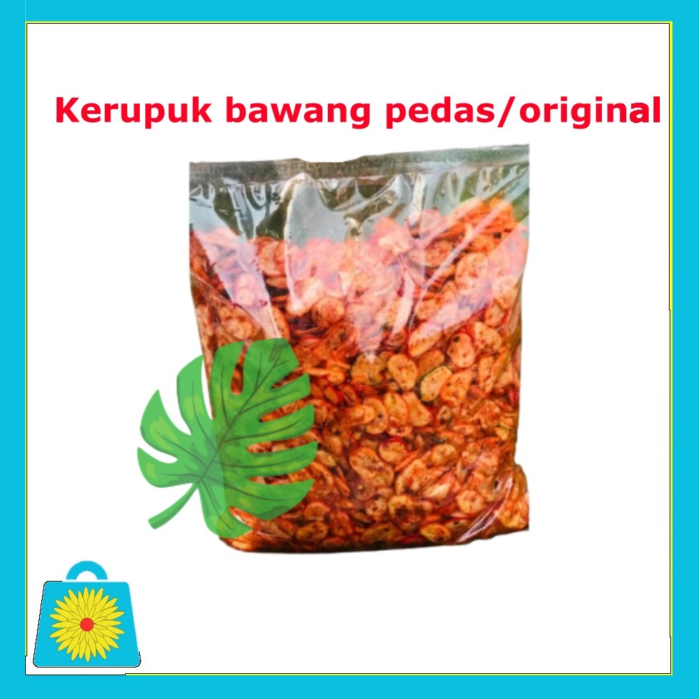 

Kerupuk bawang renyah pedas & original 250 gram dan 500 gram