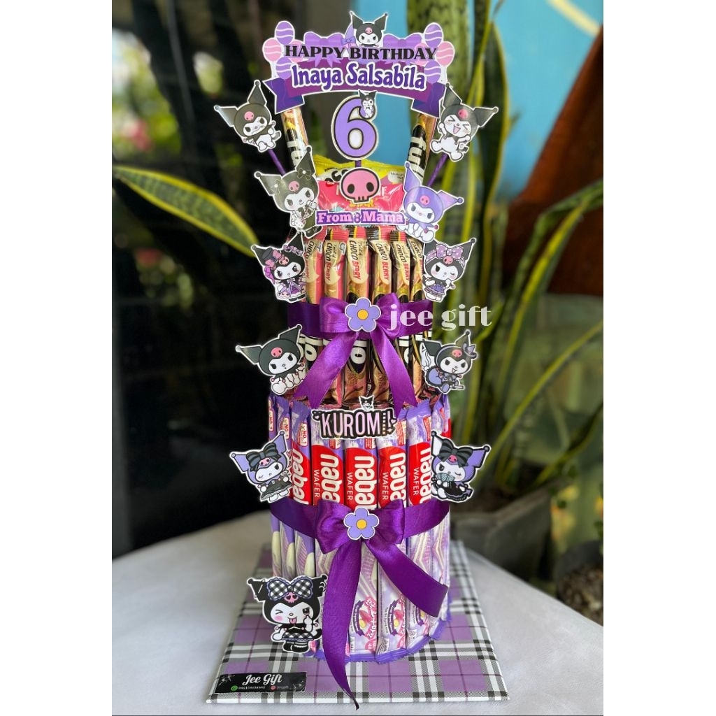 Snack tower karakter Kuromi/cake snack Kuromi/hadiah ultah anak