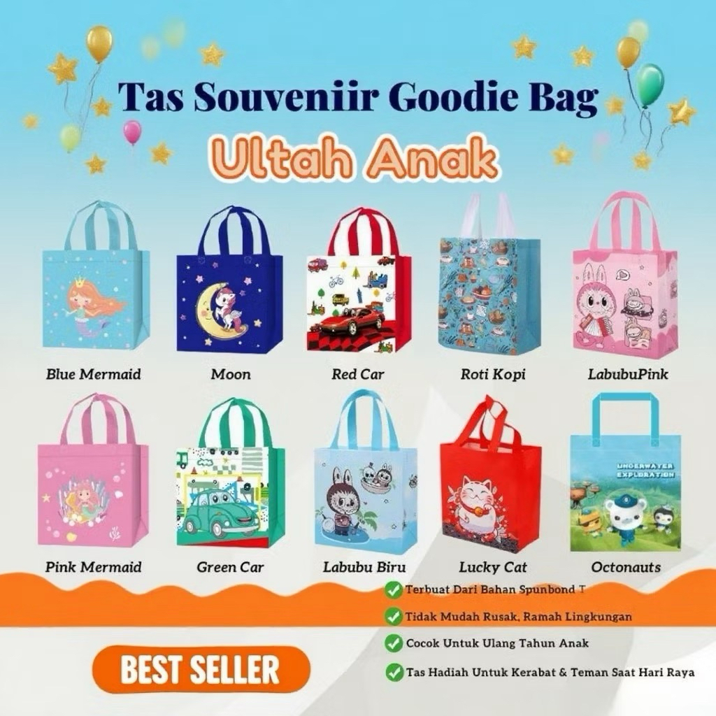 

TAS BINGKISAN ULTAH / GOODIE BAG / TAS ULTAH / ULANG TAHUN / TAS ULANG TAHUN KARAKTER / TAS ULANG TAHUN