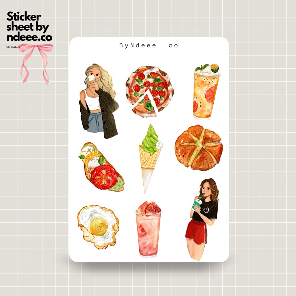 

Sticker Sheet | Ice cream | journal stickers, calendar, planner stickers, scrapbook stickers, cozy art