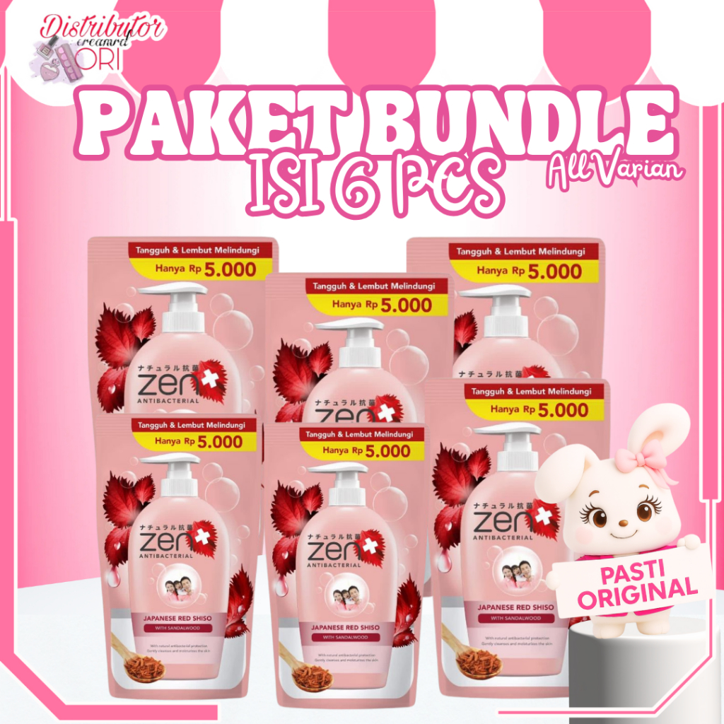 [PAKET ISI 6] Zen Sabun Cair Red Shiso & Sandalwood Antibacterial 85ML | BUNDLE HEMAT BUNDLING ISI 6