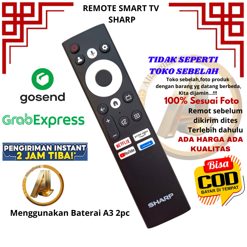 REMOTE REMOT SMART TV SHARP / ANDROID TV