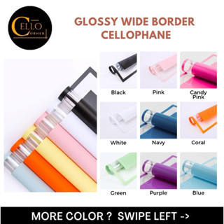

[PACK] GLOSSY WIDE BORDER CELLOPHANE / Cellophane Transparant / Kertas Pembungkus Bunga lb