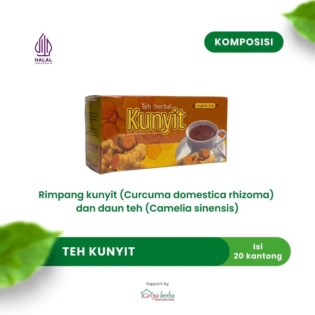 

Teh Kunyit Griya Herba Minuman Herbal Celup Isi 20 kantong Atasi Maag Masalah Pencernaan Kembung
