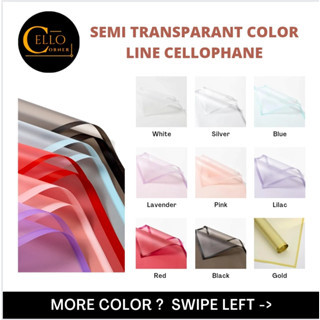 

[PACK] SEMI TRANSPARANT COLOR LINE CELLOPHANE / Cellophane Transparant / Kertas Pembungkus Bunga sw