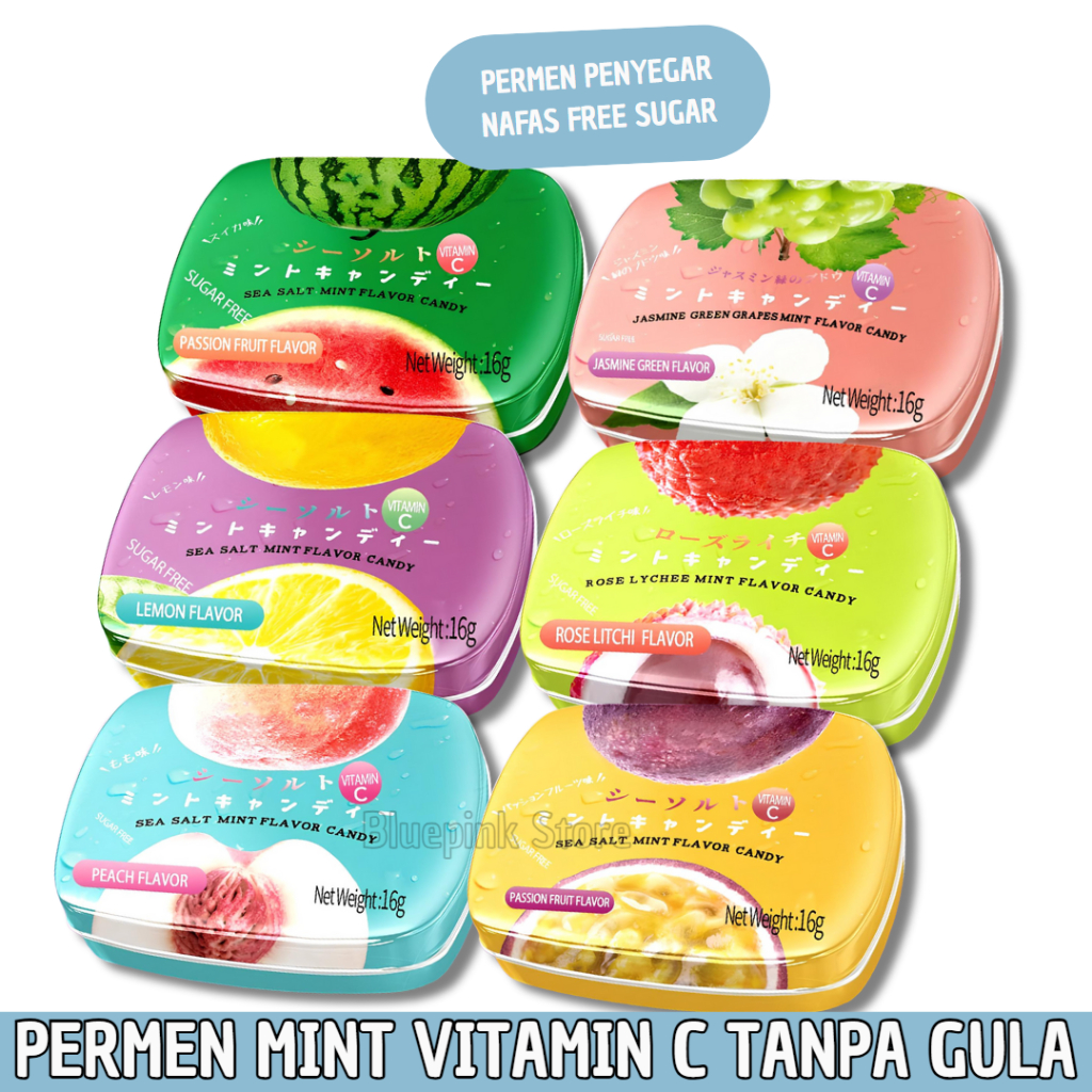 

PERMEN MINT VITAMIN C TANPA GULA /PERMEN MINT ANEKA RASA FREE SUGAR