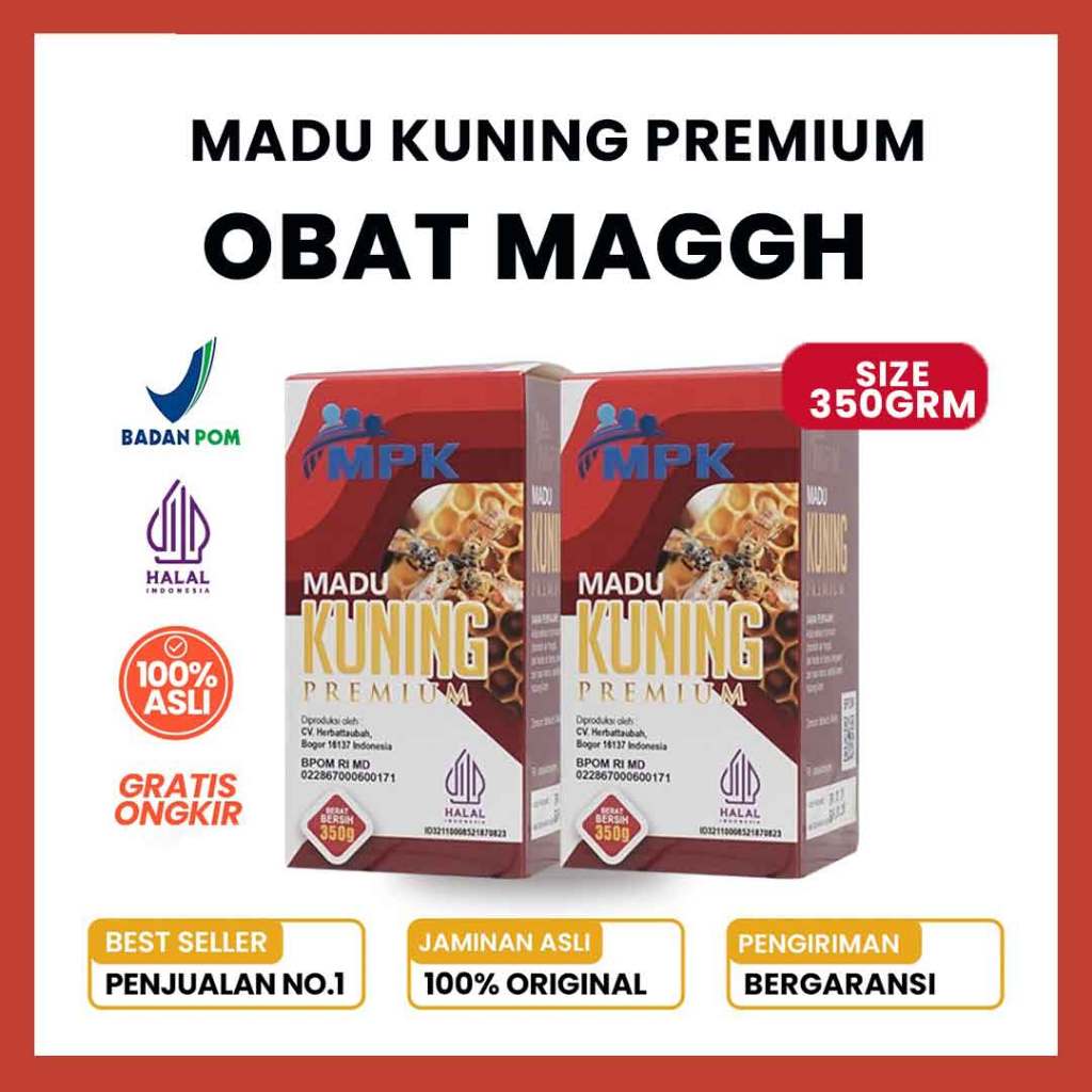 Madu Kuning Premium MKP Lambung Herbal Original Maag, GERD & ASAM LAMBUNG Madu Kuning Sehat Lambung 