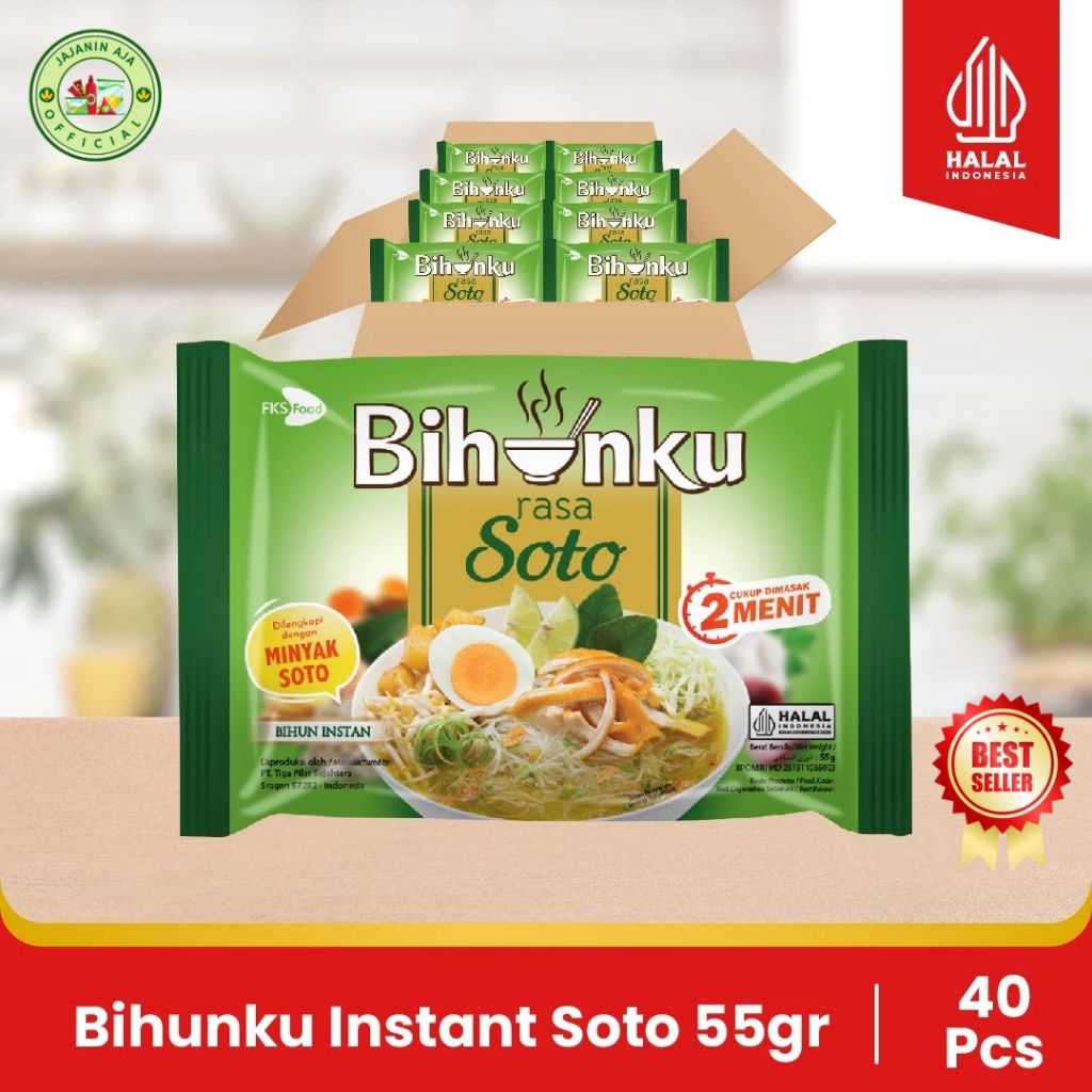 

Bihunku Instan Soto 55gr - 1 Karton Isi 40 Pcs | Bihun Instan Kuah Soto Gurih & Nikmat