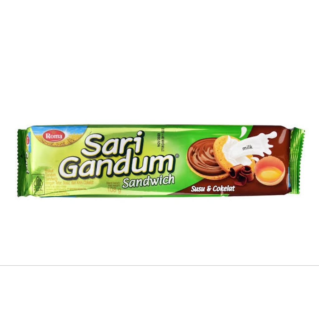 

Roma Sari Gandum Susu & Coklat 108 gram