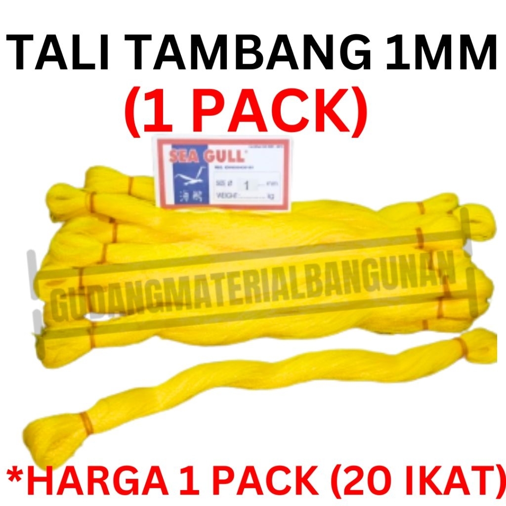 

[1 PACK] Tali Tambang 1mm 1 pack 20pcs ikat / tali tampar 1mm / Tampar Plastik Buat Pasang Keramik / Benang Pondasi Rumah seagull sea gull 20 ikat 1 pack 1pack