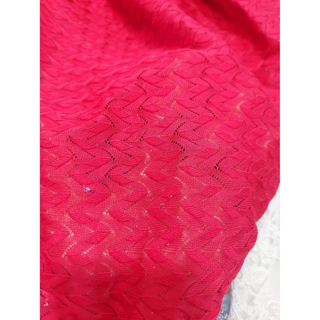 kain bahan rajut antik  - kain bahan rajut knit  - kain rajut korea  - kain rajut premium (merah)dr