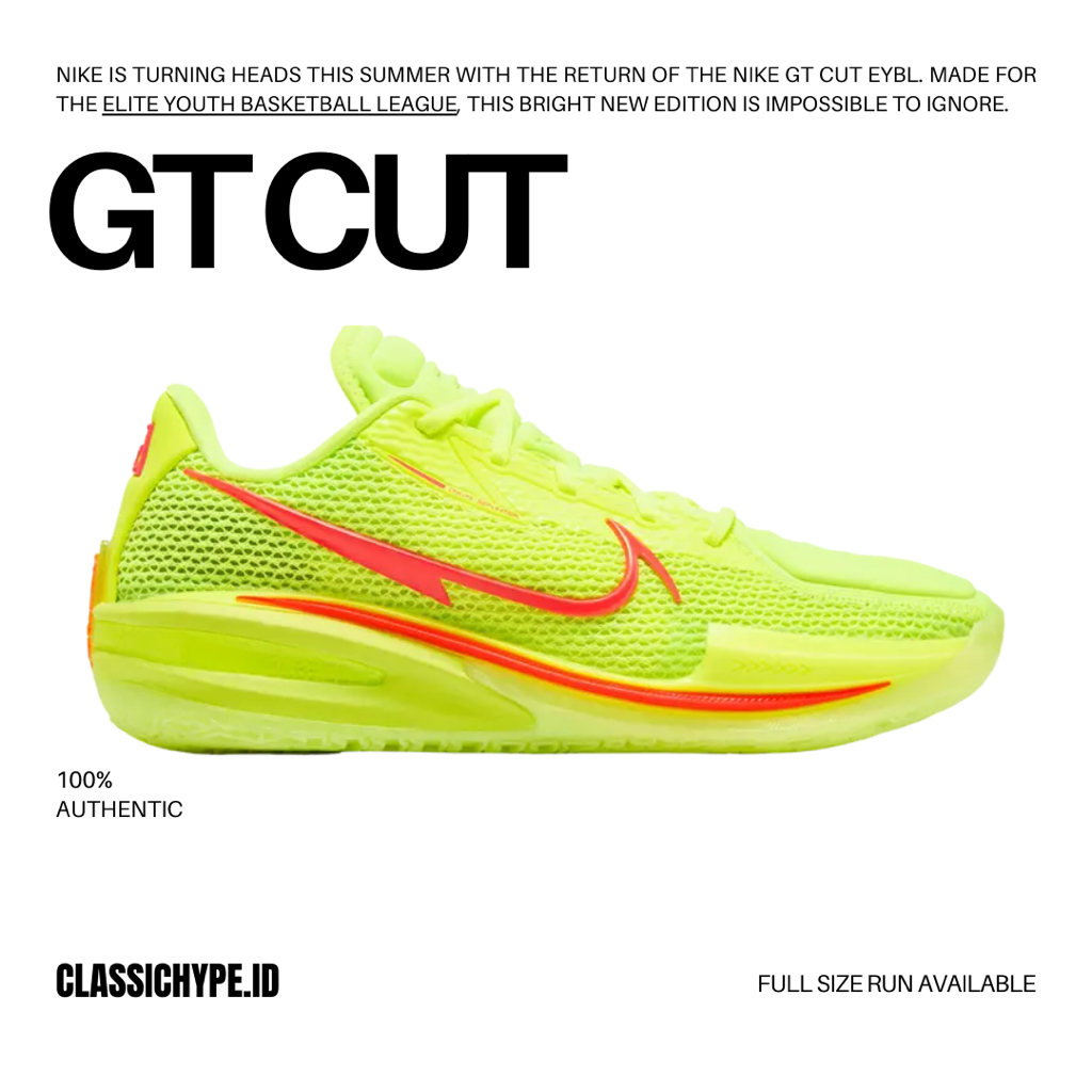 Nike Gt Cut Eybl Volt Crimson 100% Original