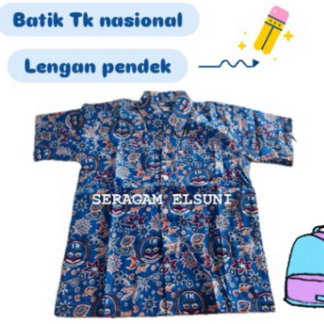 BATIK TK NASIONAL LENGAN PENDEK // BATK IGTKI BIRU LENGAN PENDEK ANAK LAKI_LAKI PEREMPUAN Seragam