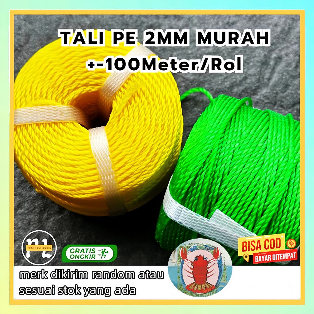 Tali Tambang Kecil 2mm / Tambang PE 2 mm +/- 100 METER MURAH