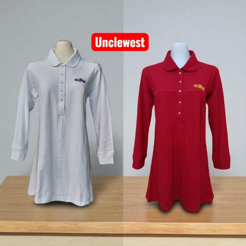 Tunik polos unclewest model kerut di dada